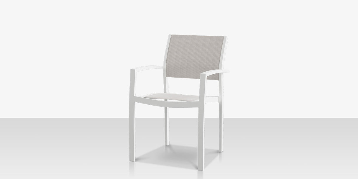 Fusion Dining Arm Chair - Tex White Frame / Cloud Duo Sling