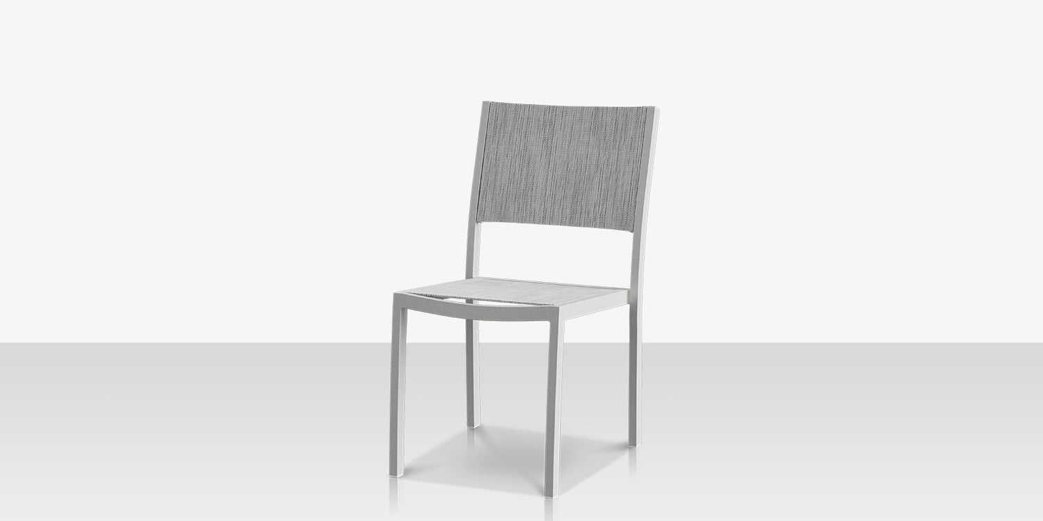 Fusion Dining Side Chair Kessler Silver Frame / Metallica Platinum Sling