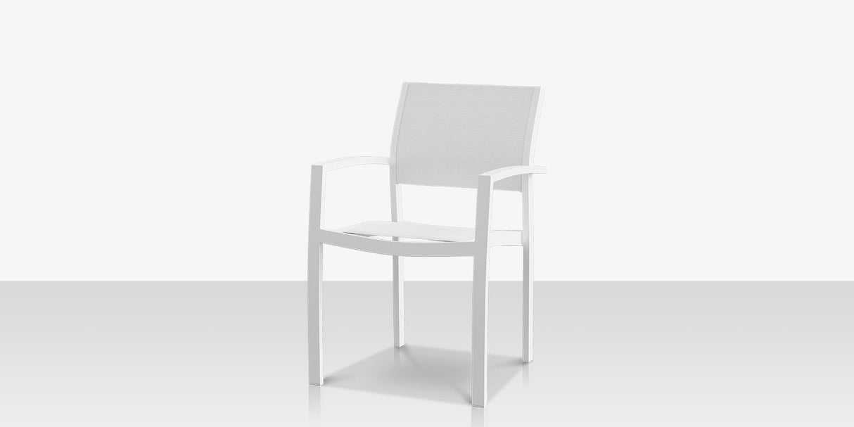Fusion Dining Arm Chair - Tex White Frame / White Phifertex Sling