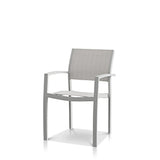 Fusion Dining Arm Chair Kessler Silver Frame / Cloud Duo Sling