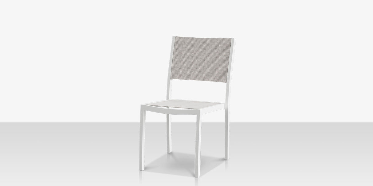 Fusion Dining Side Chair Tex White Frame / Cloud Duo Sling