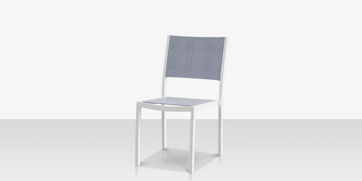 Fusion Dining Side Chair Tex White Frame / Sea Breeze Sling