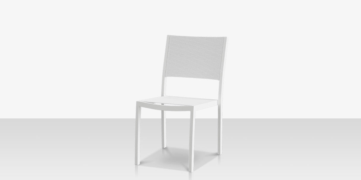 Fusion Dining Side Chair Tex White Frame / White Phifertex Sling