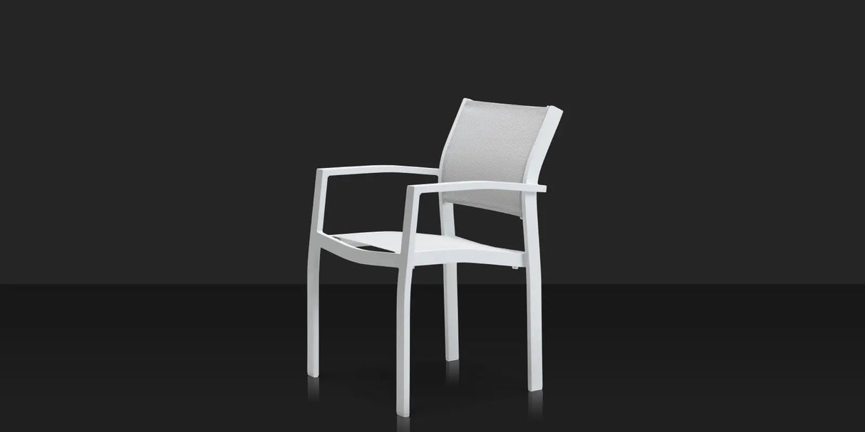 Fusion Armless Chaise - Tex White - Cloud Gray Sling