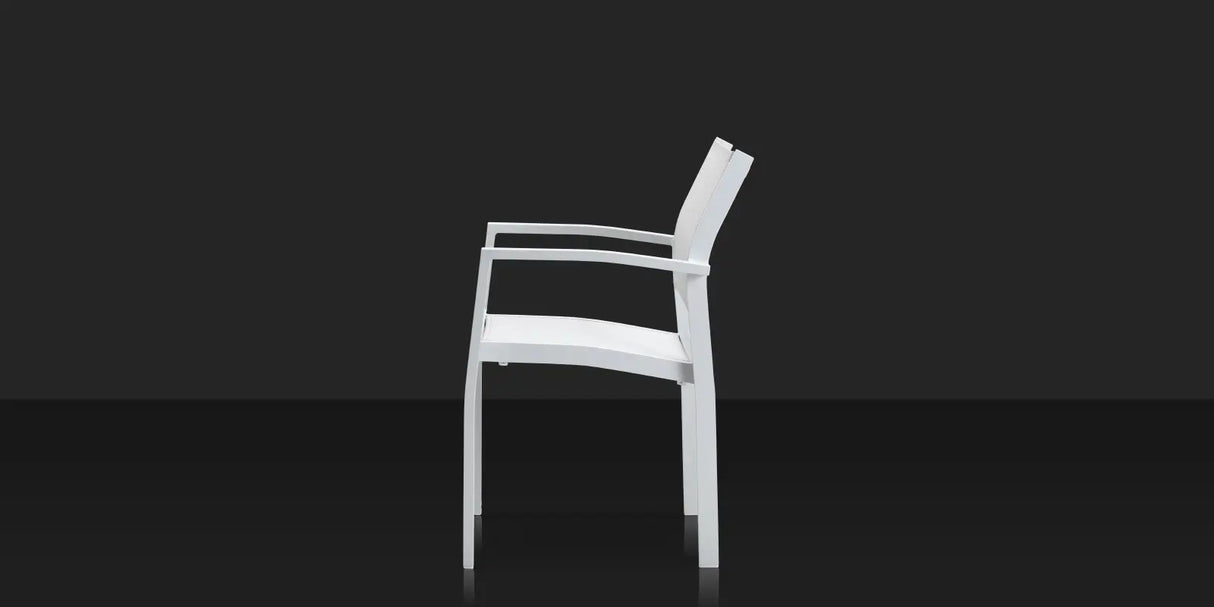 Fusion Armless Chaise - Tex White - Cloud Gray Sling