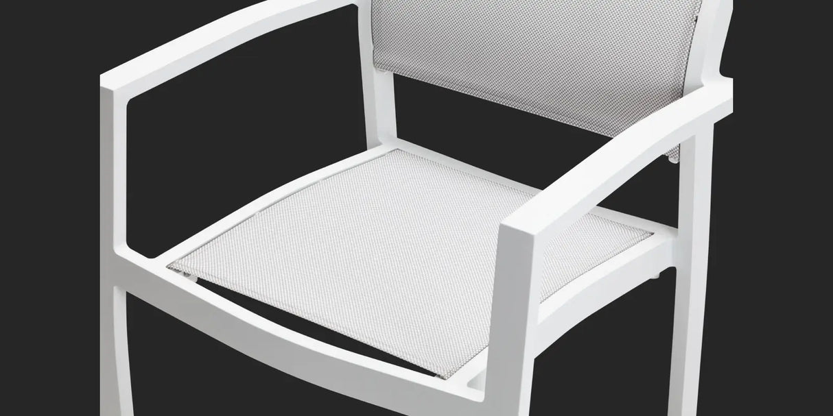 Fusion Armless Chaise - Tex White - Cloud Gray Sling