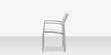 Fusion Dining Arm Chair - Kessler Silver Frame / Cloud Gray Sling