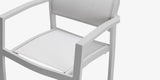 Fusion Dining Arm Chair - Kessler Silver Frame / Cloud Gray Sling