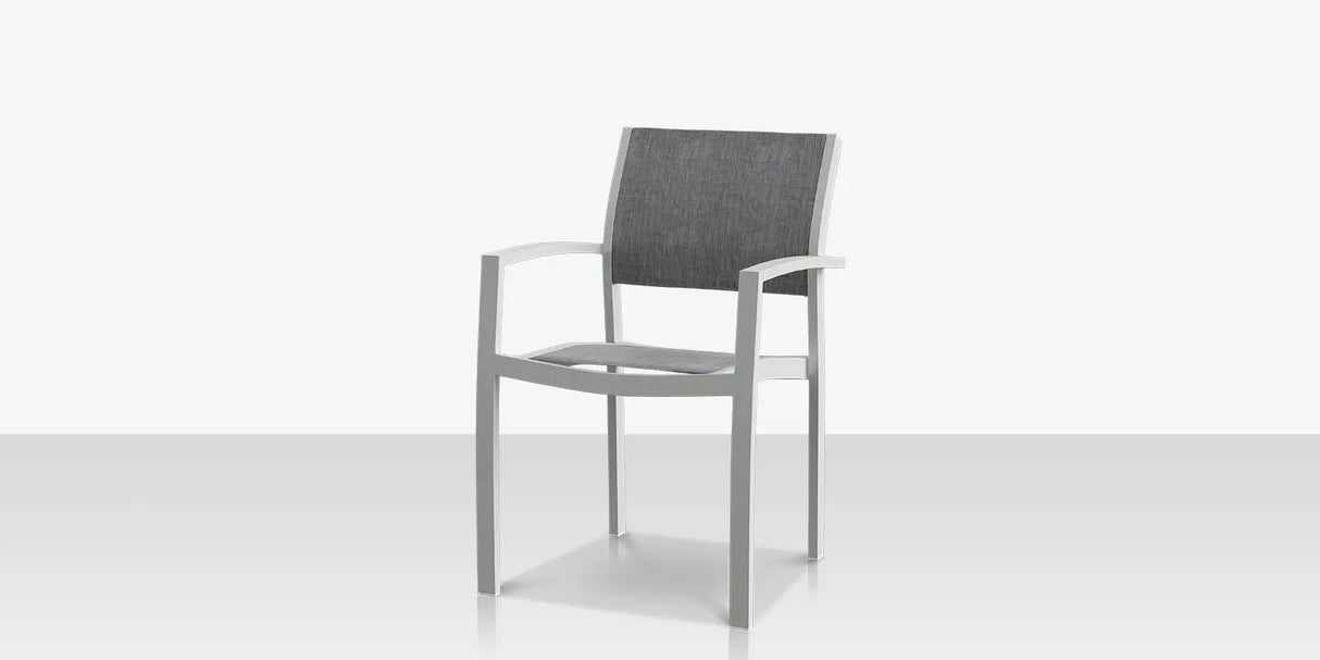 Fusion Dining Arm Chair - Kessler Silver Frame / Slate Sling