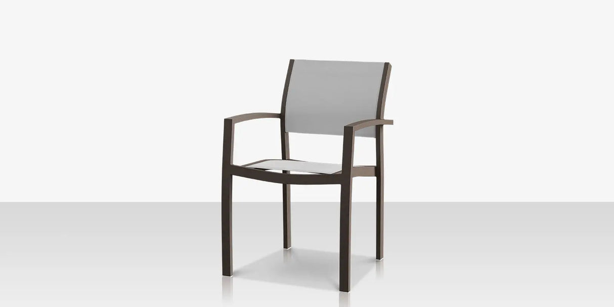 Fusion Dining Arm Chair - Tex Gray- Cloud Gray Sling