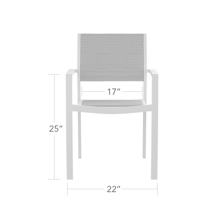 Fusion Dining Arm Chair Kessler Silver Frame / Metallica Platinum Sling