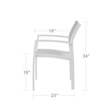 Fusion Dining Arm Chair Kessler Silver Frame / Cloud Duo Sling