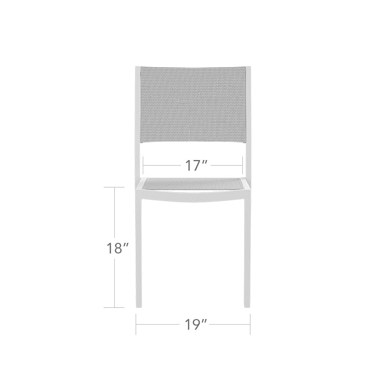 Fusion Dining Side Chair Tex White Frame / Sea Breeze Sling