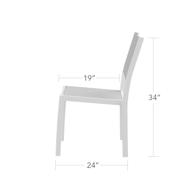 Fusion Dining Side Chair Kessler Silver Frame / Cloud Duo Sling